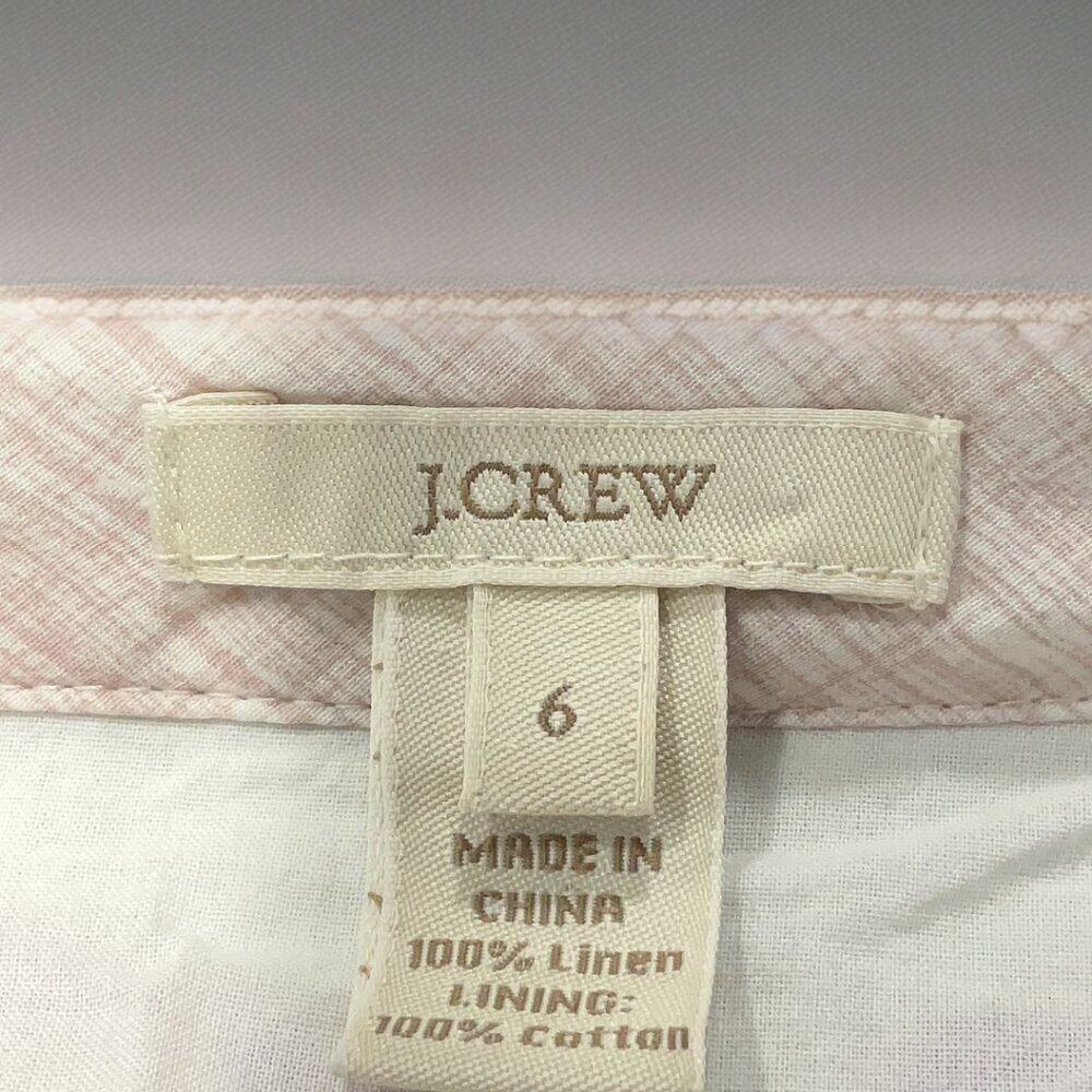 J. Crew Cream & Lavender Bazaar Scroll Print 3/4 Sleeve Linen Dress Sz 6 - Picture 5 of 5
